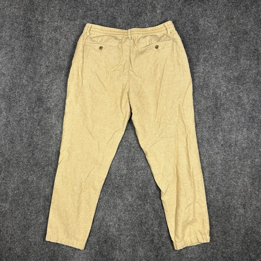 Banana Republic Heritage Linen Blend Pants Men 32x30 Drawstring Button Fly Beach